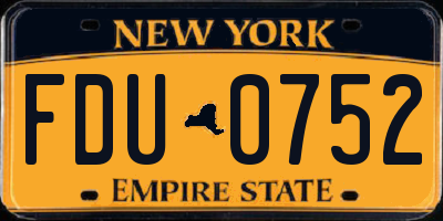 NY license plate FDU0752