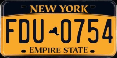 NY license plate FDU0754