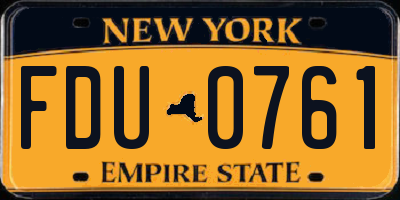 NY license plate FDU0761