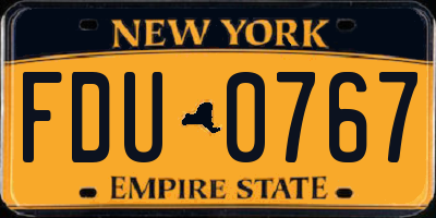 NY license plate FDU0767