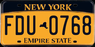 NY license plate FDU0768
