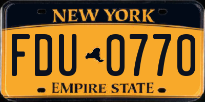 NY license plate FDU0770