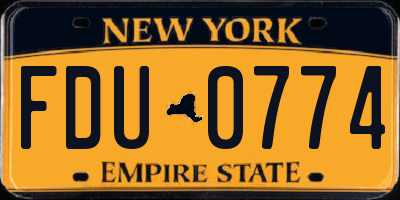 NY license plate FDU0774