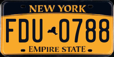 NY license plate FDU0788