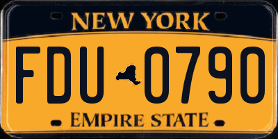 NY license plate FDU0790