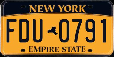 NY license plate FDU0791