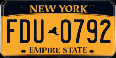 NY license plate FDU0792