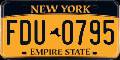 NY license plate FDU0795