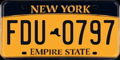NY license plate FDU0797