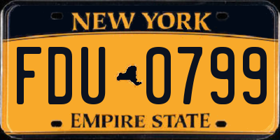 NY license plate FDU0799