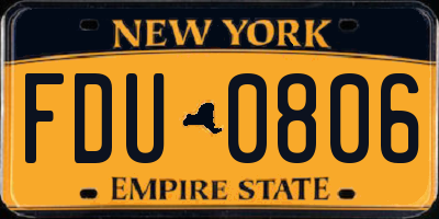 NY license plate FDU0806