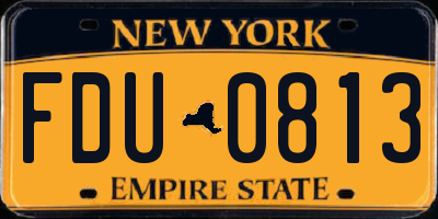 NY license plate FDU0813