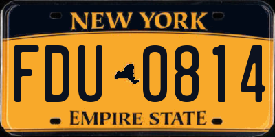 NY license plate FDU0814