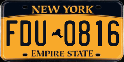 NY license plate FDU0816