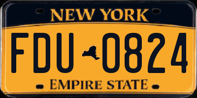 NY license plate FDU0824