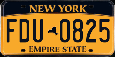 NY license plate FDU0825