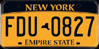NY license plate FDU0827