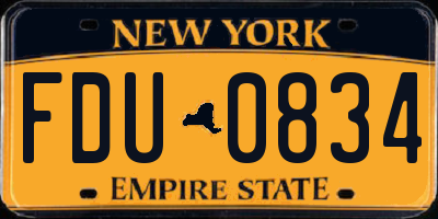 NY license plate FDU0834