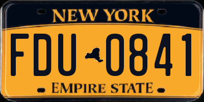 NY license plate FDU0841