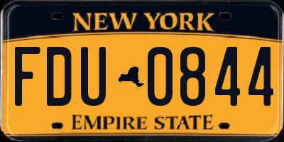 NY license plate FDU0844