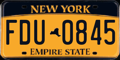 NY license plate FDU0845