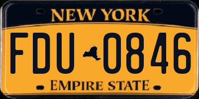 NY license plate FDU0846