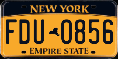 NY license plate FDU0856