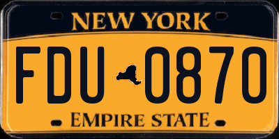 NY license plate FDU0870