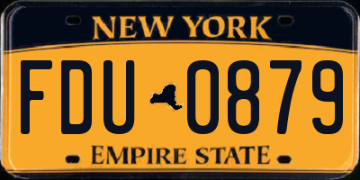 NY license plate FDU0879