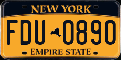 NY license plate FDU0890