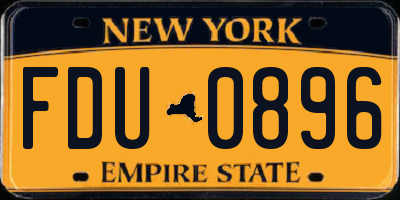 NY license plate FDU0896