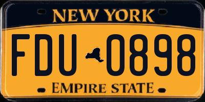 NY license plate FDU0898