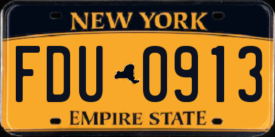 NY license plate FDU0913