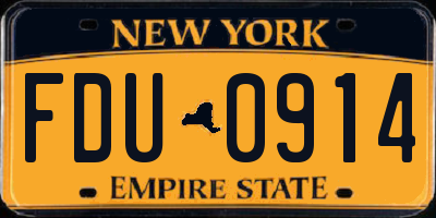 NY license plate FDU0914