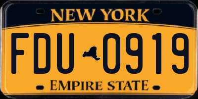 NY license plate FDU0919