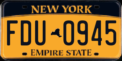 NY license plate FDU0945