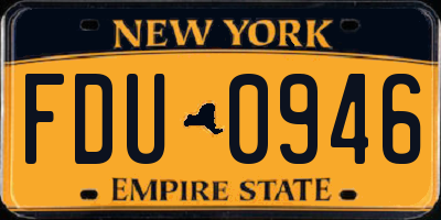 NY license plate FDU0946