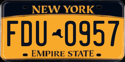 NY license plate FDU0957