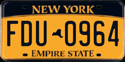 NY license plate FDU0964