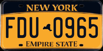 NY license plate FDU0965