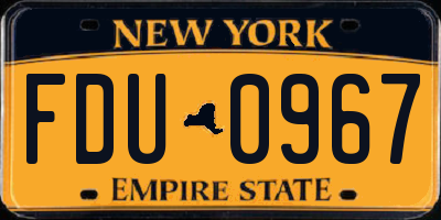 NY license plate FDU0967