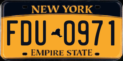 NY license plate FDU0971