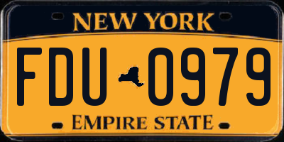 NY license plate FDU0979