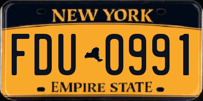 NY license plate FDU0991
