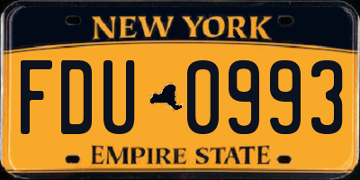 NY license plate FDU0993