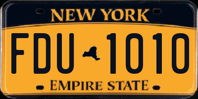 NY license plate FDU1010