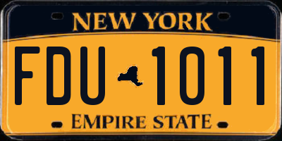 NY license plate FDU1011