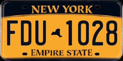 NY license plate FDU1028