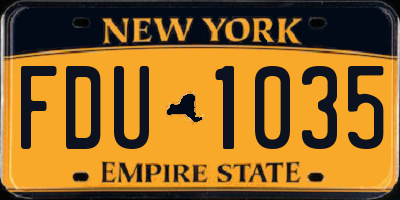 NY license plate FDU1035