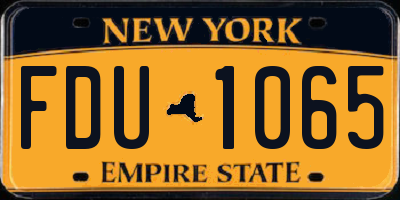 NY license plate FDU1065